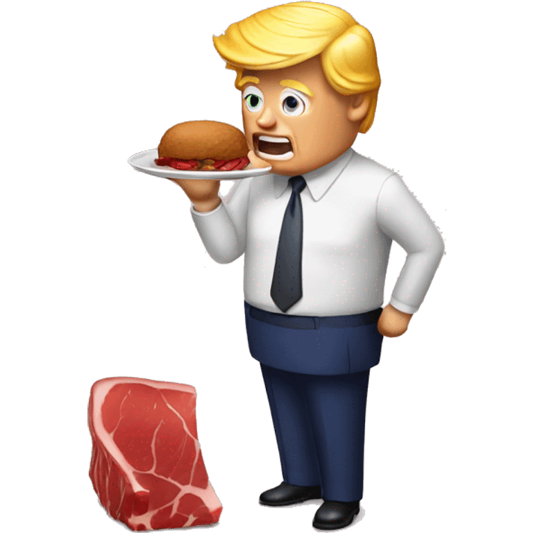 Trump qui mange un steak emoji