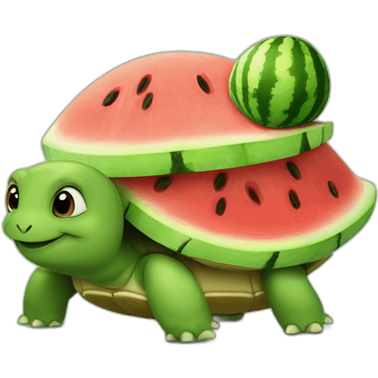 Turtle with a watermelon shell emoji