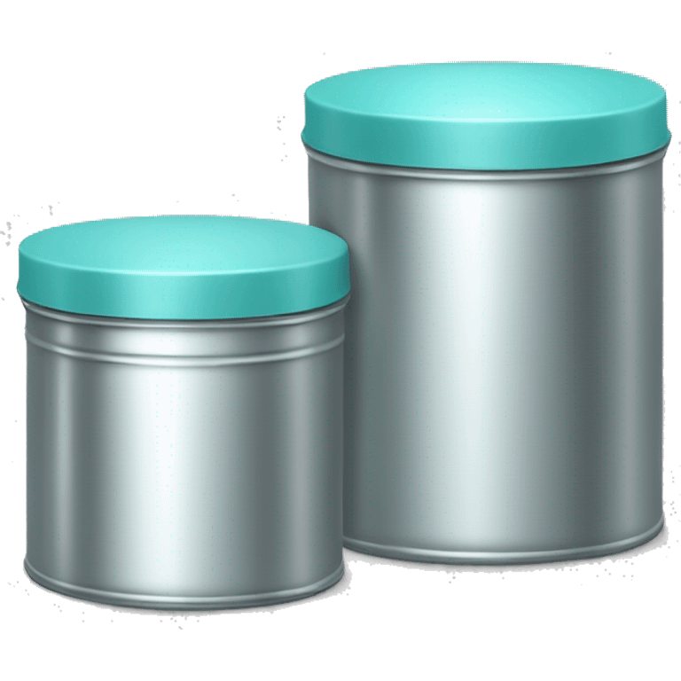 Realistic silver metallic and tiffany blue canister.  emoji