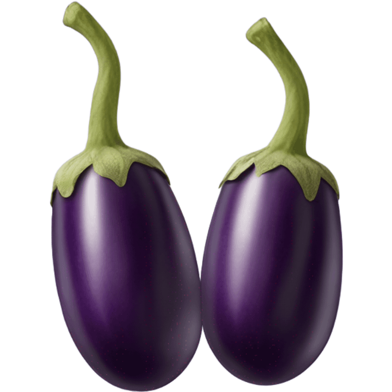 Two eggplants laying tip to tip emoji