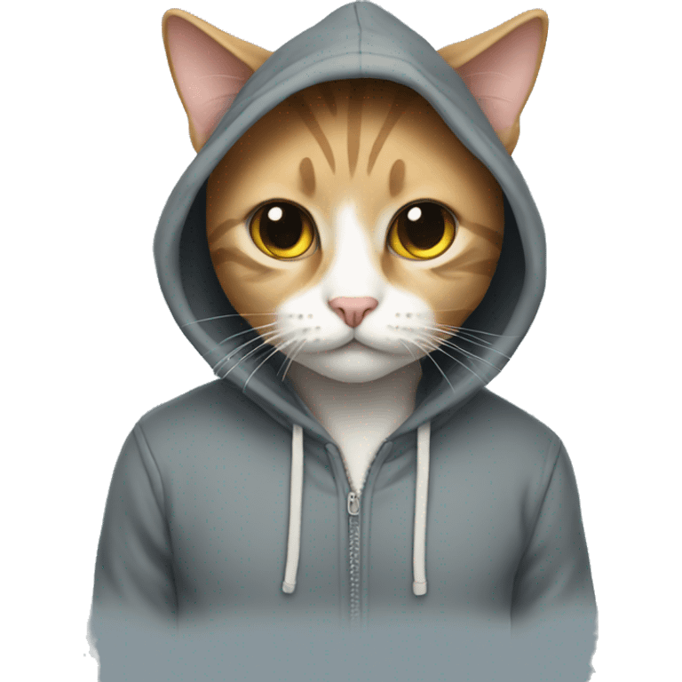 Cat with hoodie emoji