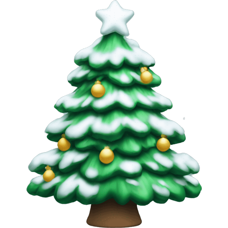 christmas tree with snow emoji