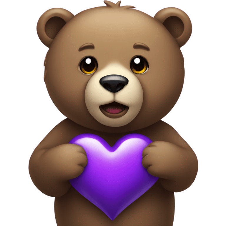 Bear holding a Purple Heart  emoji