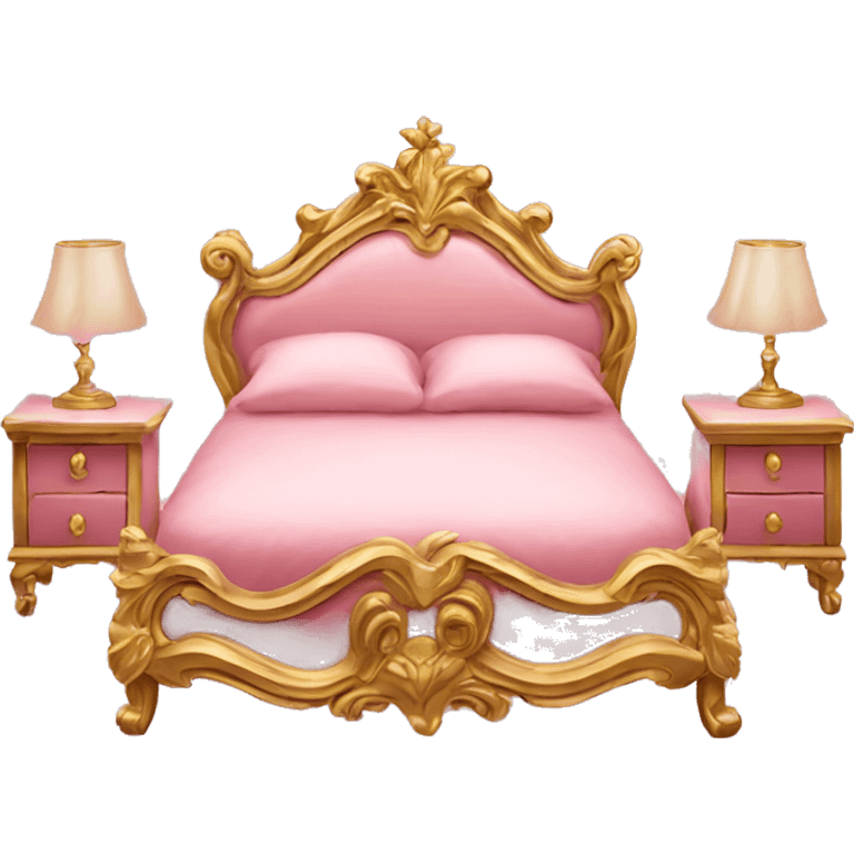 pink and gold baroque bed emoji