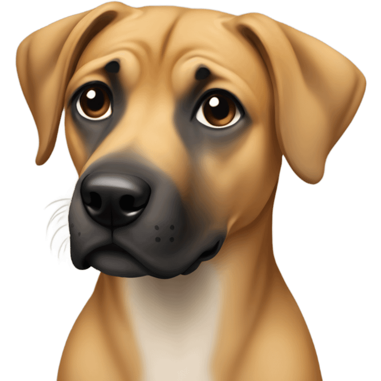 Young black mouth cur dog  emoji