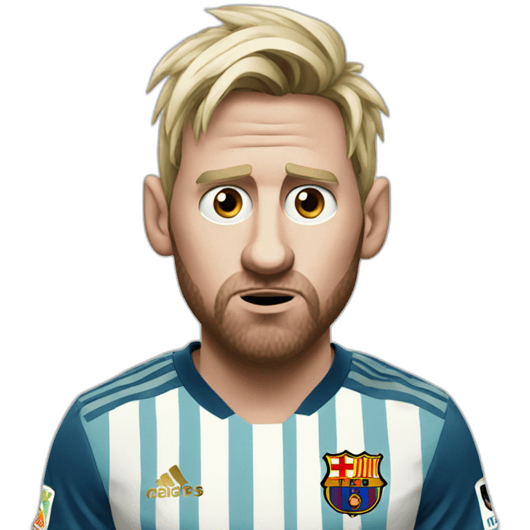 Confused blonde messi emoji