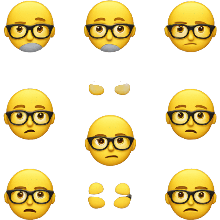 Yellow emoji sad nerd emoji