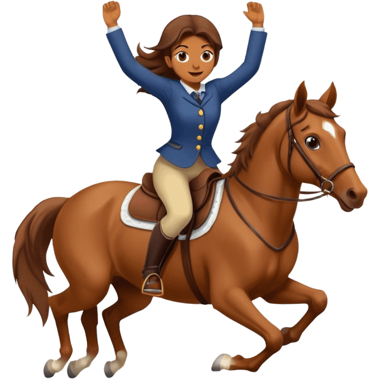 Girl jumping on a horse emoji