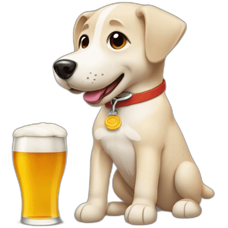 un perrito bebiendo cerveza emoji