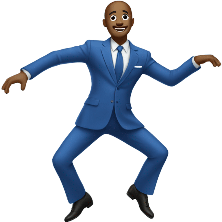 Dancing man in a blue suit emoji