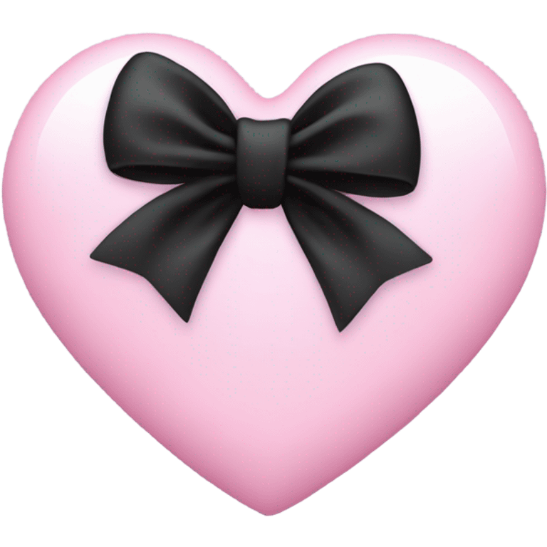 baby pink heart wrapped in black bow emoji