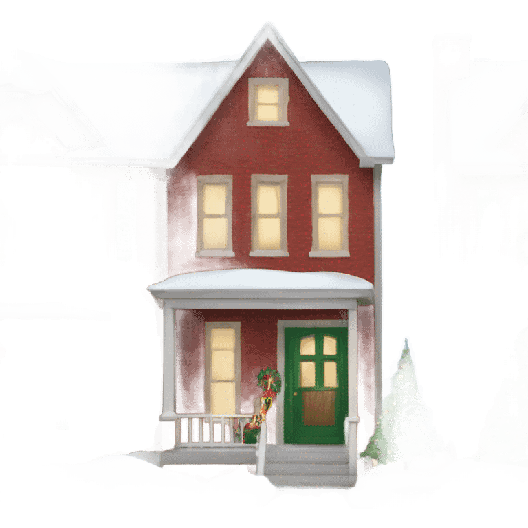 townhome decorated for Christmas emoji