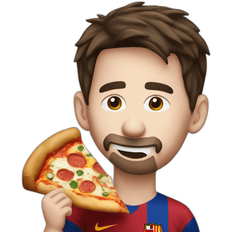 Messi eating pizza emoji