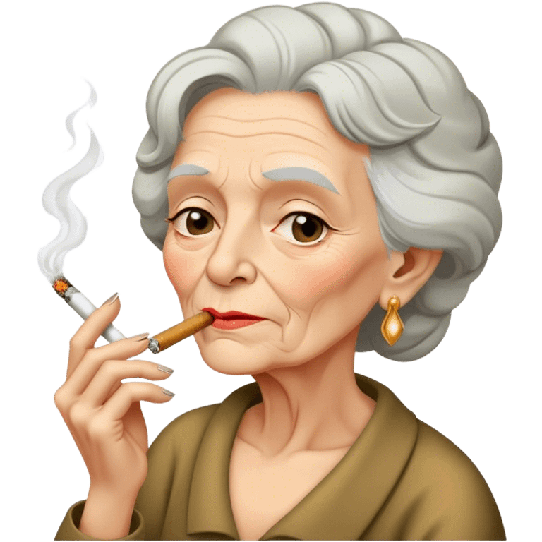 Old lady smoking a joint emoji