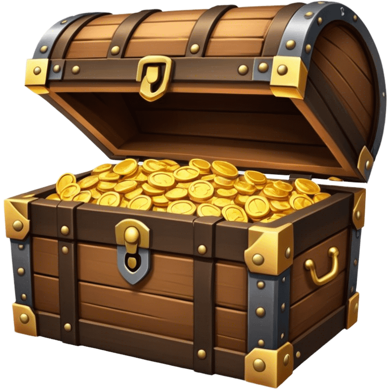 unlocked treasure chest glowing golden from the inside emoji