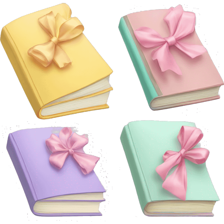 School books with a bow in pastel colours emoji