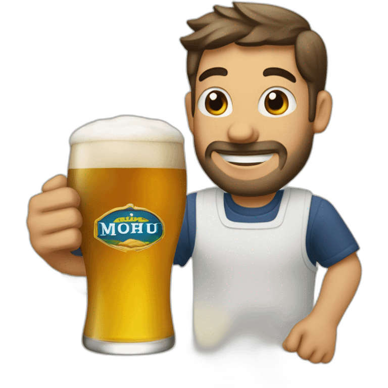 Michou avec une bière à la main emoji