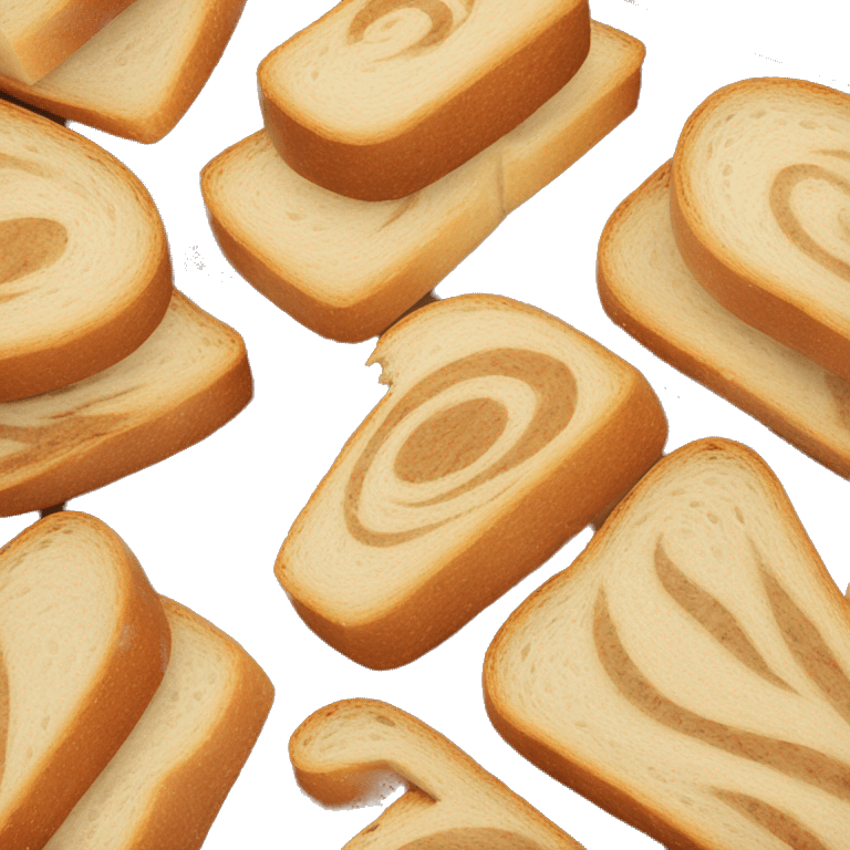 brown rye marble swirl white bread in the middle of bread slice emoji