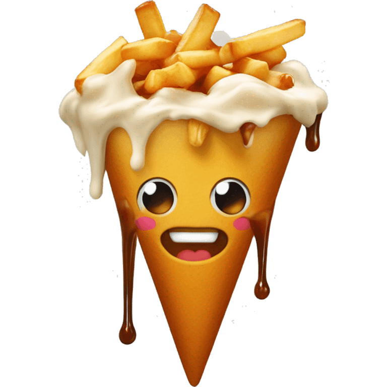 Poutine mange une glace emoji