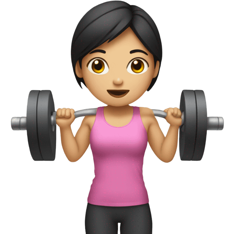 asian girl lifting weights  emoji