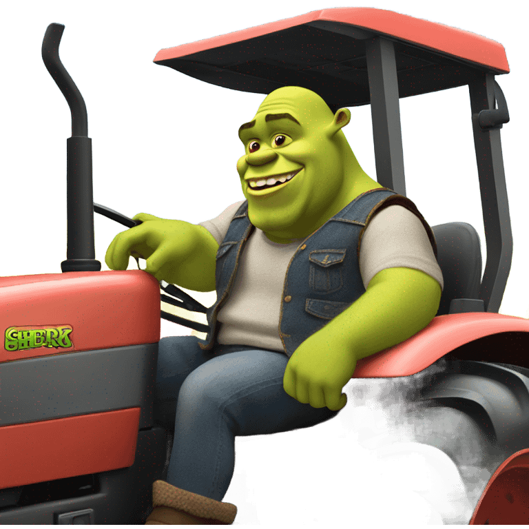 Shrek in tractor emoji