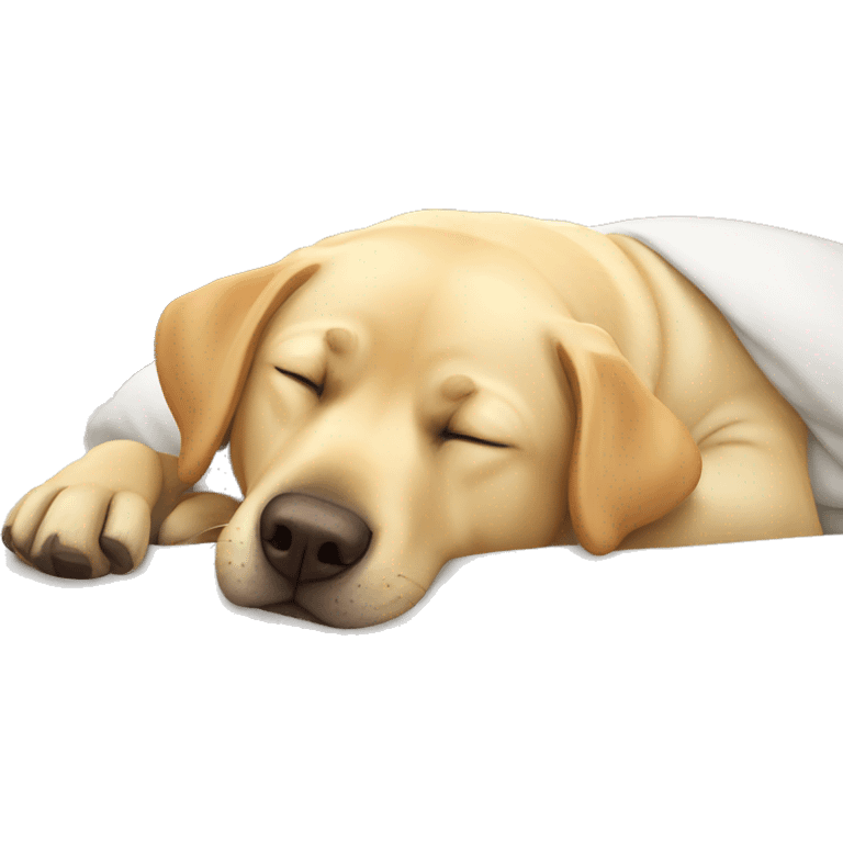 Labrador sleeping so sleep in the bed emoji