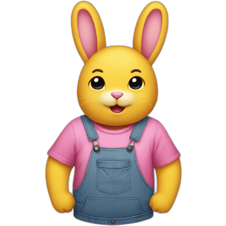 Pink rabbit yellow shirt emoji