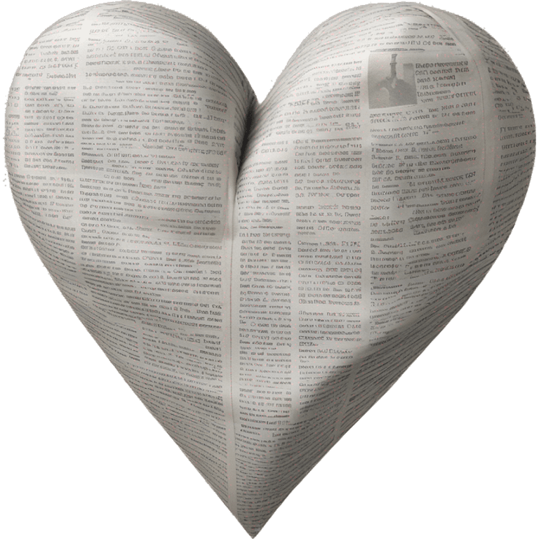 newspaper print heart emoji