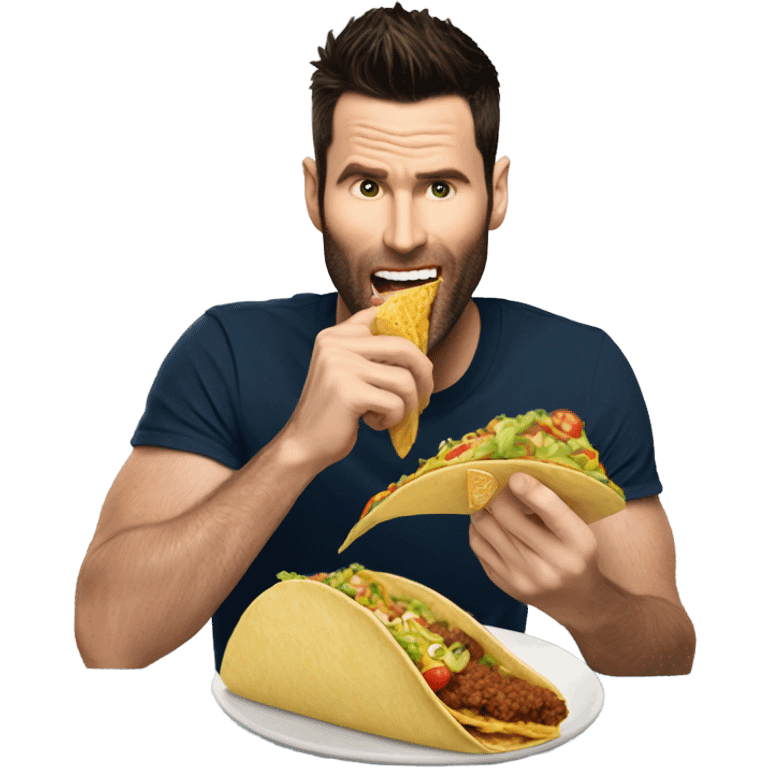 adam levine eating a taco emoji