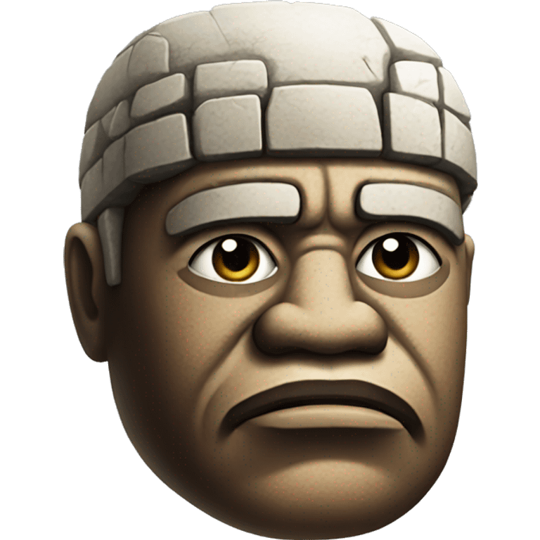 olmec head that looks really old emoji