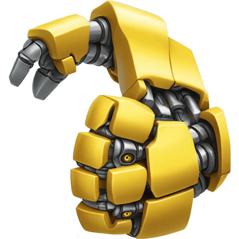 Yellow mechanical cyborg bicep that’s flexing emoji