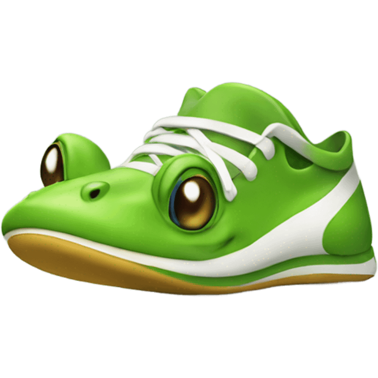 Quick running frog with sneakers emoji