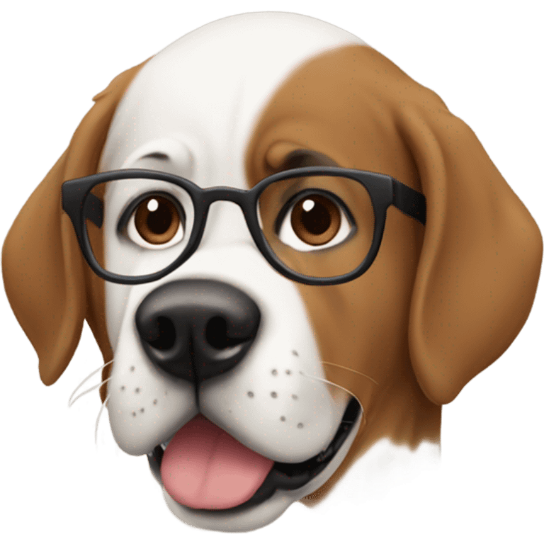 bald boy in glasses with a St. Bernard emoji