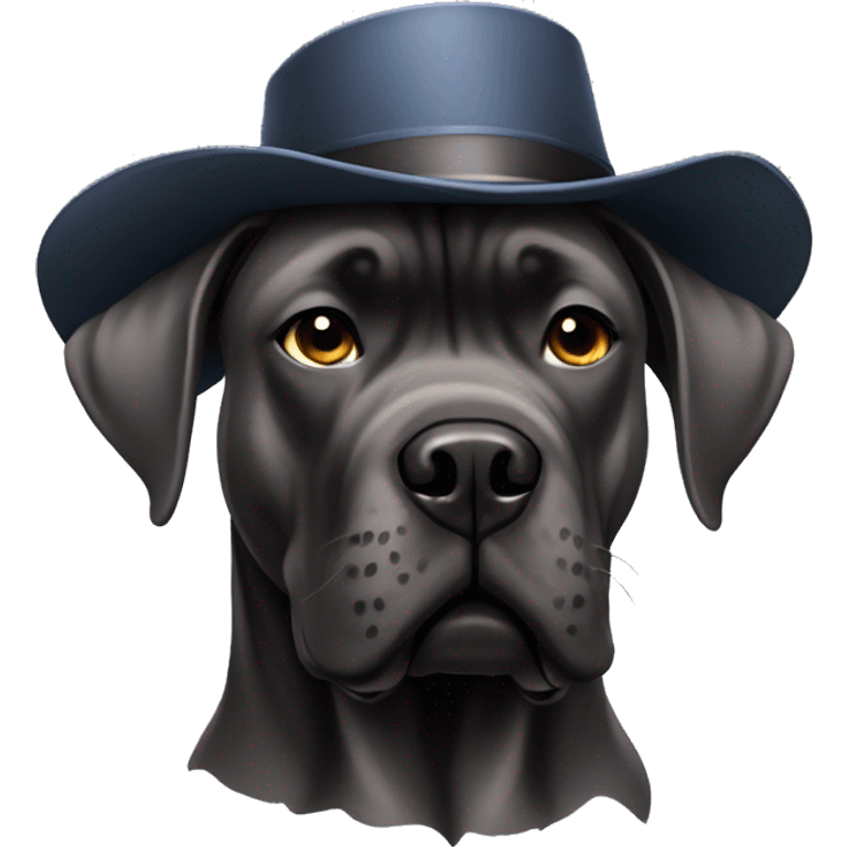 Cane corso wearing a hat emoji