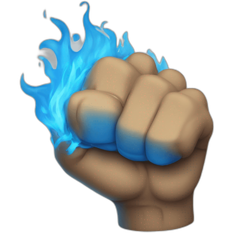 Fist covered in blue fire emoji