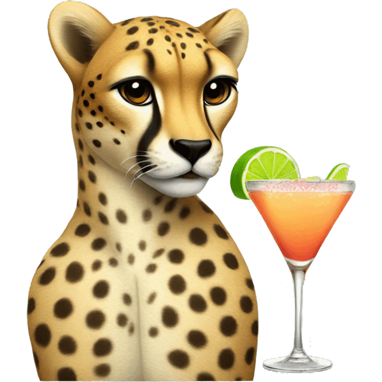 cheetah with a margarita emoji