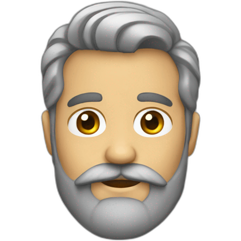 Calvo con barba gris emoji