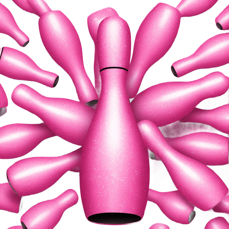 Pink glitter bowling pins  emoji