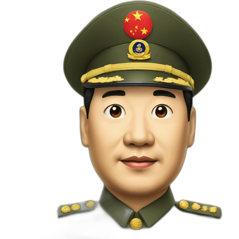 Xi Jinping in a military hat emoji