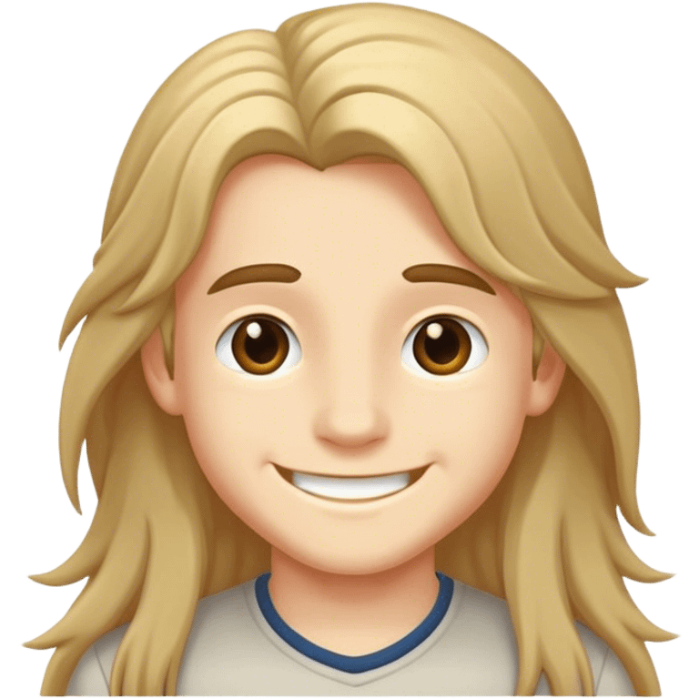 smiling boy with long hair emoji