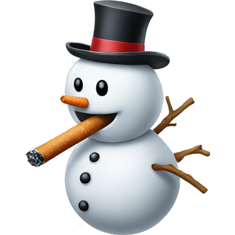 Snowman smoking  emoji