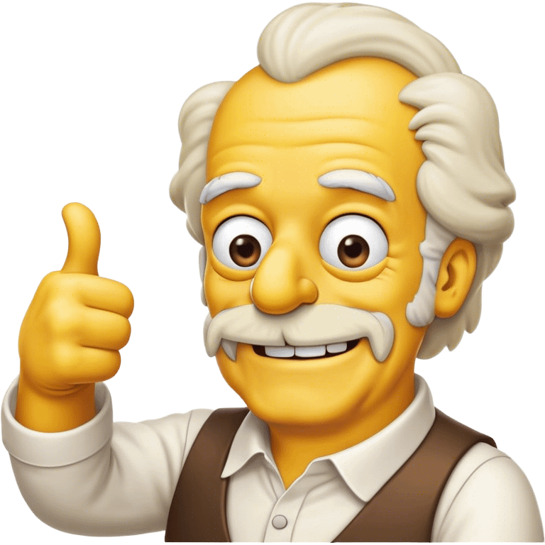 Grandpa Abe Simpson's face with a smile, giving a thumbs-up emoji