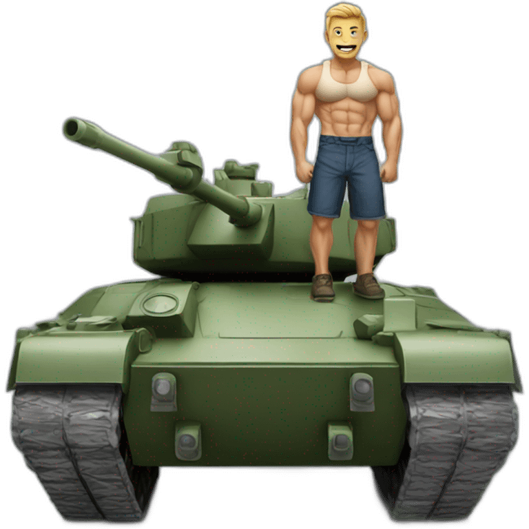 muscular man on tank emoji