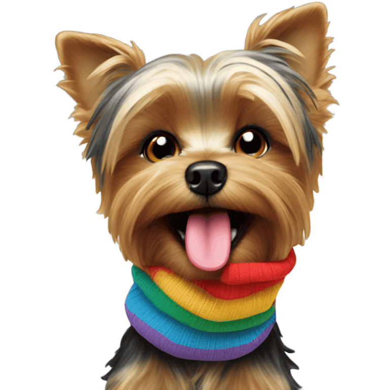 Yorkie dog eating a sock emoji