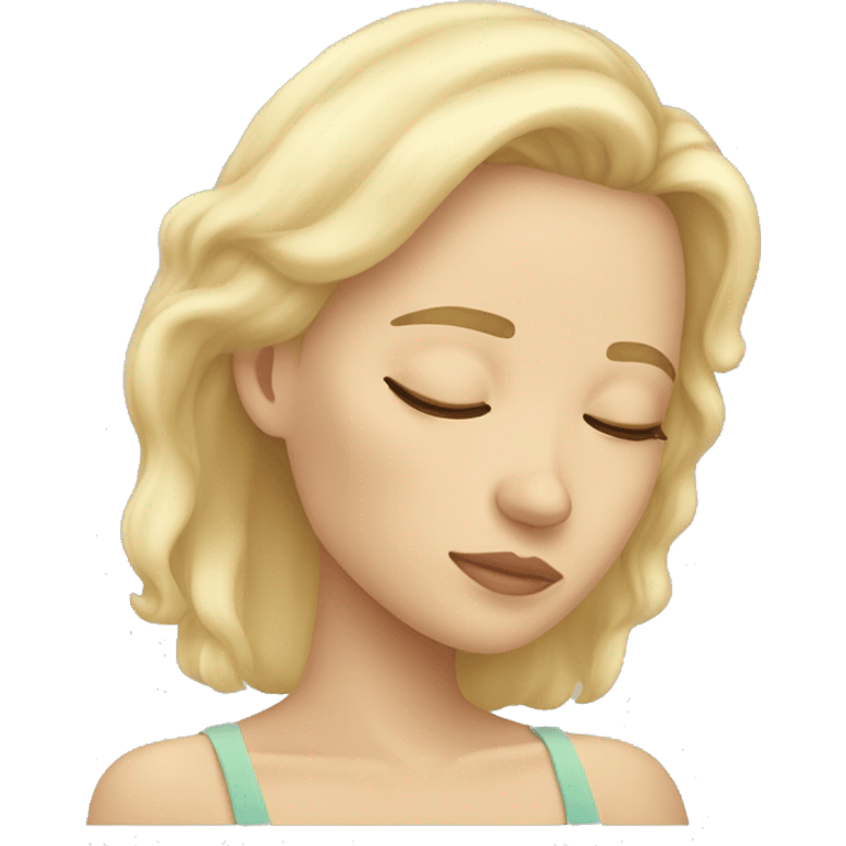 sleeping girl blonde hair laying on her side emoji