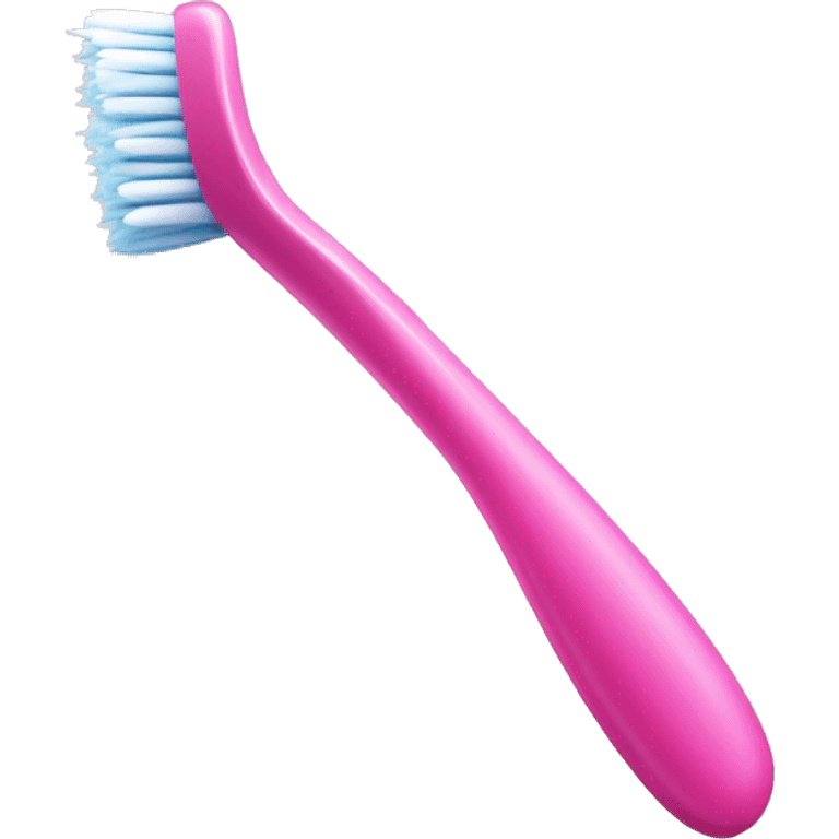 Pink tooth brush emoji