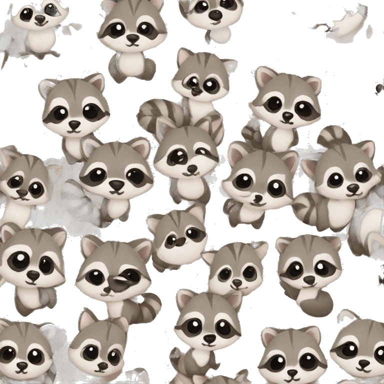 cute baby racoons emoji