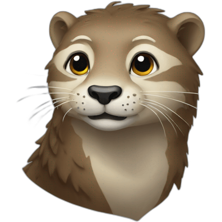 Loutre sur lion emoji