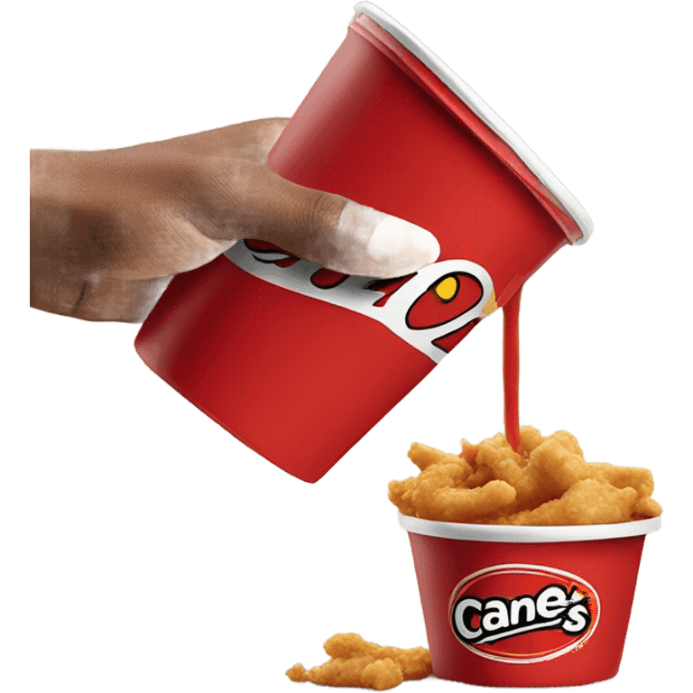 raising cane's chicken dipping into sauce emoji