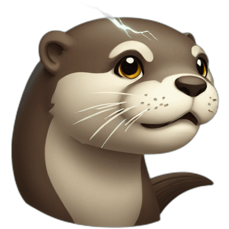 otter with lightning emoji